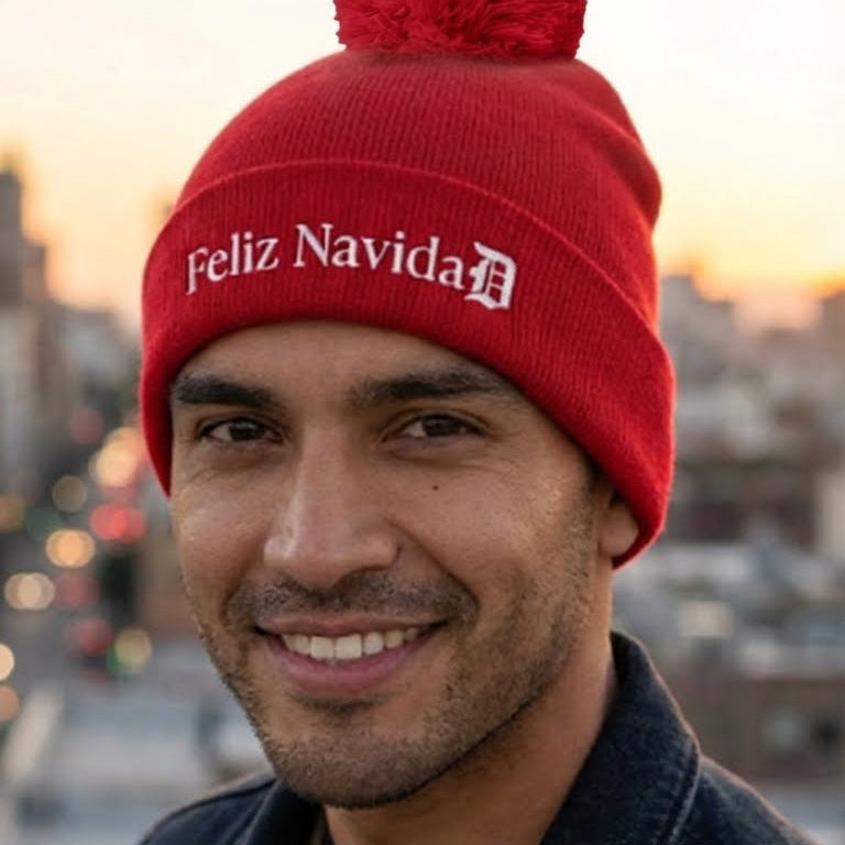 Feliz NavidaD Pom-Pom Beanie