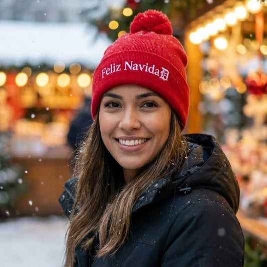 Feliz NavidaD Pom-Pom Beanie